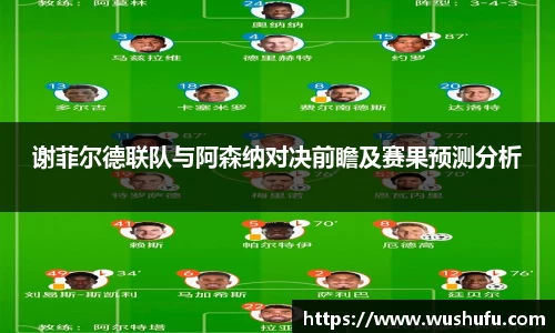 谢菲尔德联队与阿森纳对决前瞻及赛果预测分析